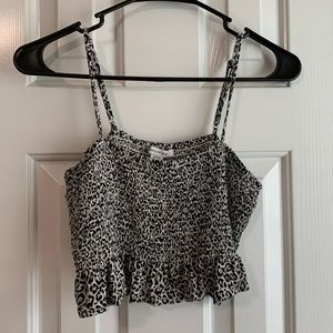 American Eagle Cropped Cheetah Print Tank